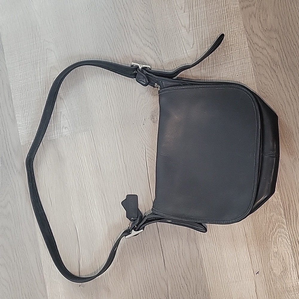 Vintage Black Leather  Patricia's Legacy Leather Saddle Bag 9951